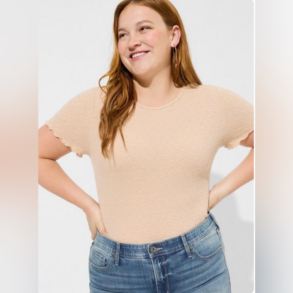 Torrid Textured Crepe Jersey Crew Neck Tee